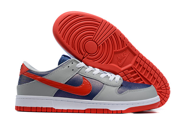 Women's Dunk Low SB Grey/Blue/Red Shoes 0136